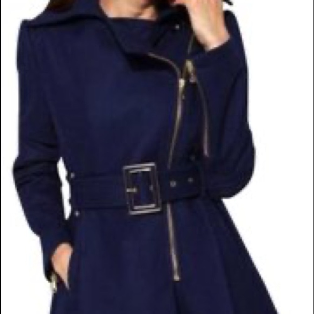 Kenneth Cole Asymmetrical Belted Coat size 4